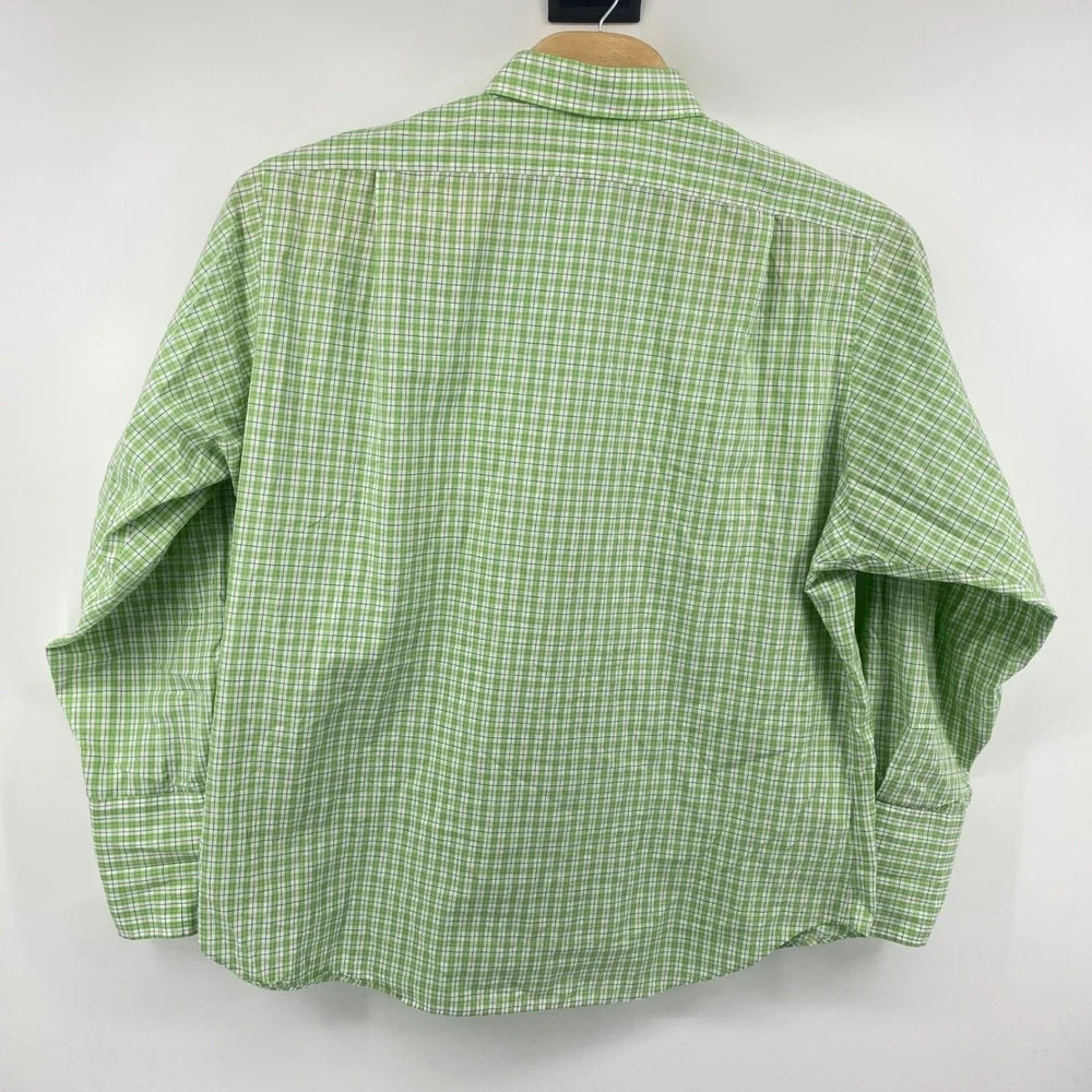 Polo‎ Ralph Lauren Button Down Mens 18-35 Green Plaid Curham Cotton Dress Shirt